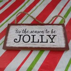 Holiday plaque/Ornament Wooden Plaque NWOT